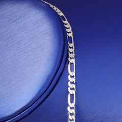 4mm Figaro Link Choker Chain 20" / 925 Silver Plated