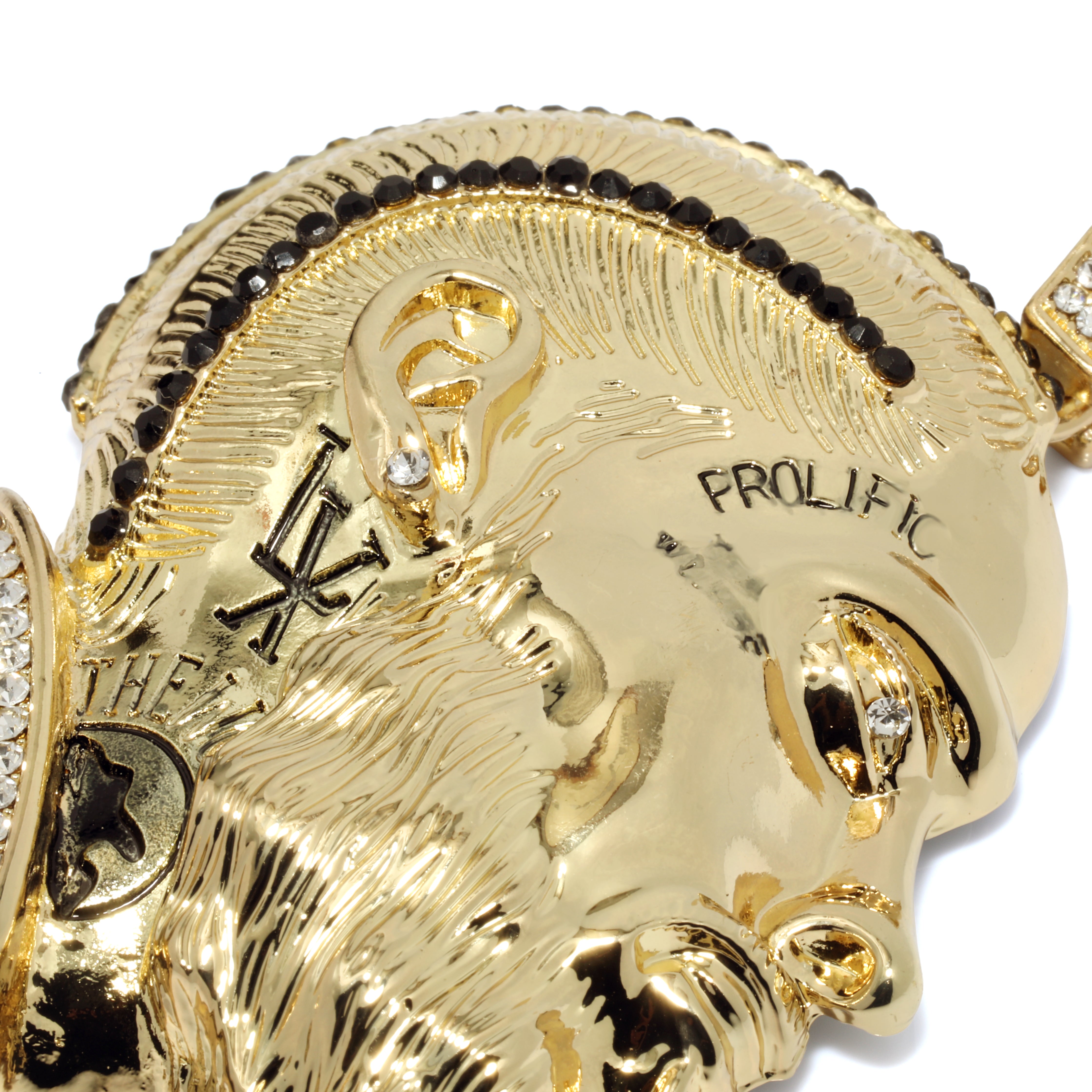 Prolific Iced Pendant | 14K Rope Necklace Gold Plated 10mm