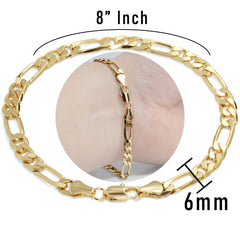 6MM / 8” Figaro Bracelet – Slim Fit, Clean Timeless Design