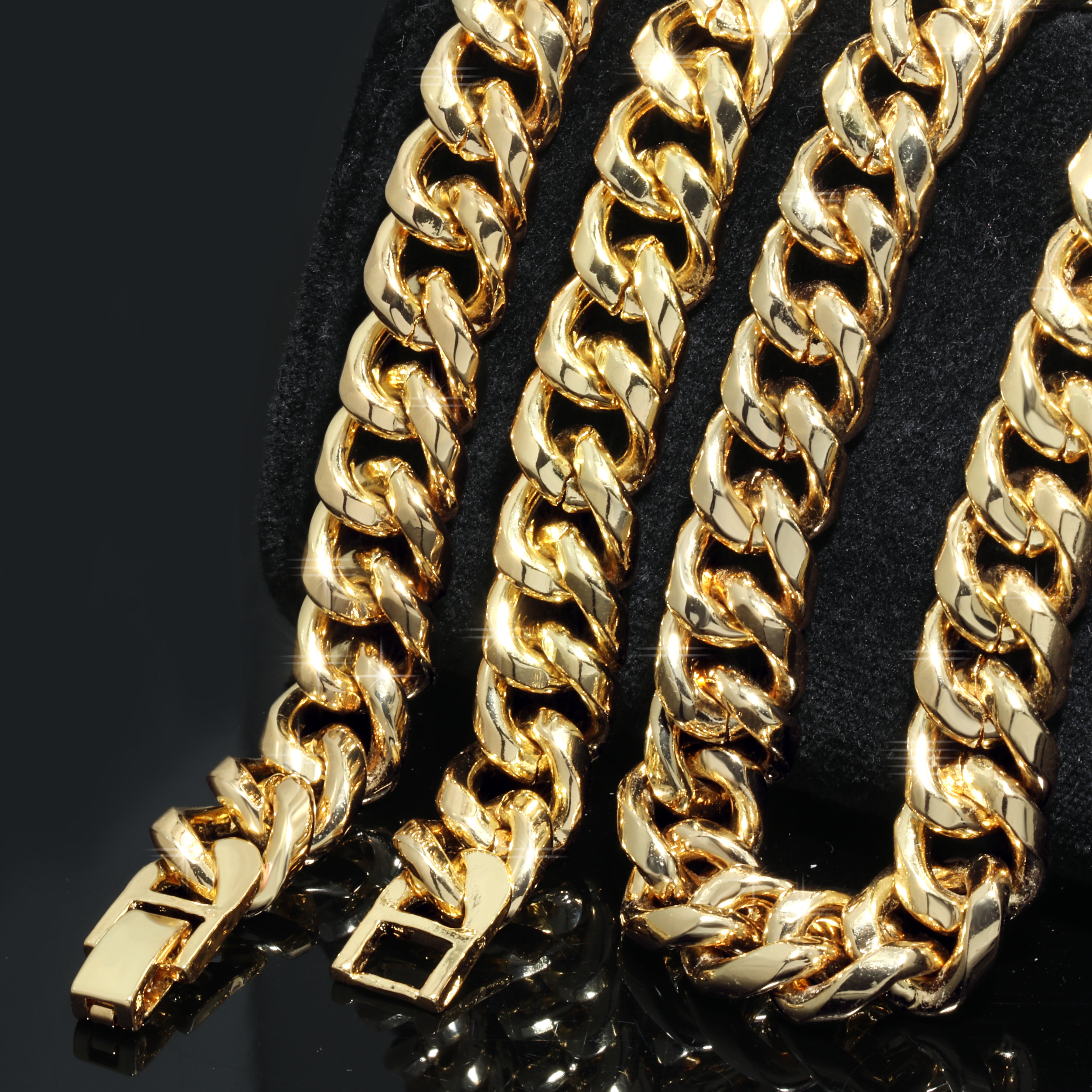 Solid Curb Cuban Chain Necklace 10mm 30" Push Clasp