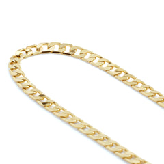 14K Flat Slim Cuban Bracelet 8" - 3mm Gold Plated