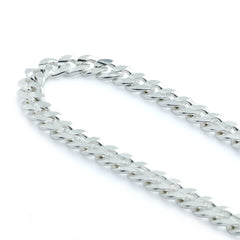 925 Concave Cuban Bracelet 8" - 6mm Silver Plated