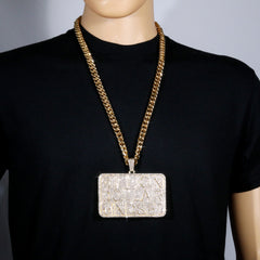 Huge XL - Billion Dollar Bar Fully Iced | Curb Cuban Necklace Gold Plated