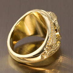 18k Gold Lady Greek Ring Plated