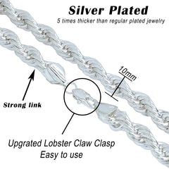 10mm/30" Thick Gold Rope Chain Gold Silver Black Rosegold