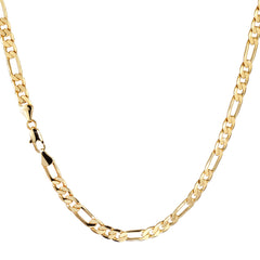 6 MM/24" FIGARO LINK CHAIN NECKLACE 14K REAL GOLD FILLED