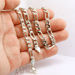4 MM/18" FIGARO LINK CHAIN NECKLACE SLIM 14K REAL GOLD FILLED