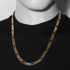 8 MM/24" FIGARO LINK CHAIN NECKLACE 14K REAL GOLD FILLED
