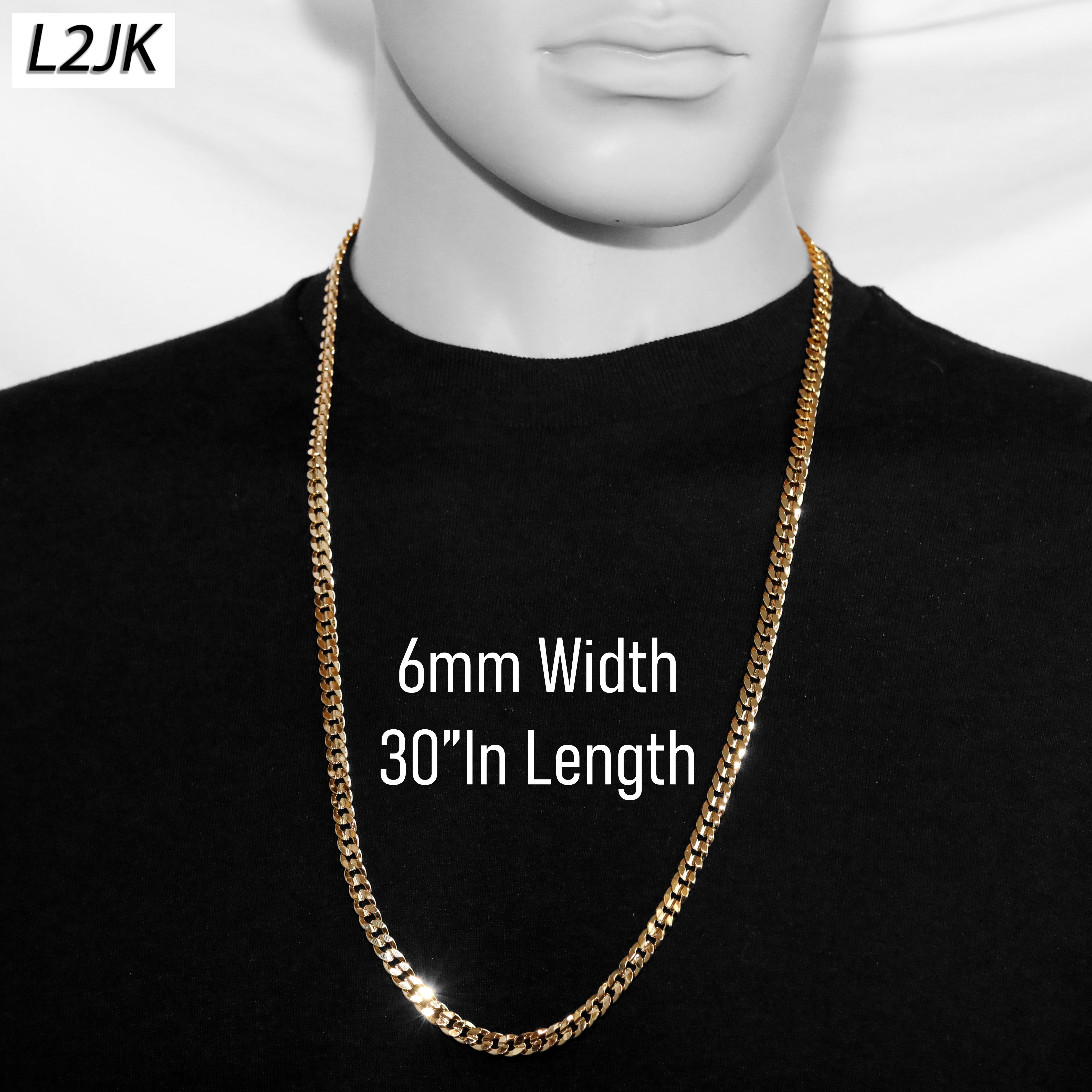 Men's Solid Concave Chain Necklace 5mm-10mm 30" IN.