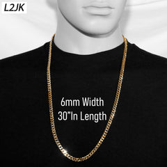 Men's Solid Concave Chain Necklace 5mm-10mm 30" IN.