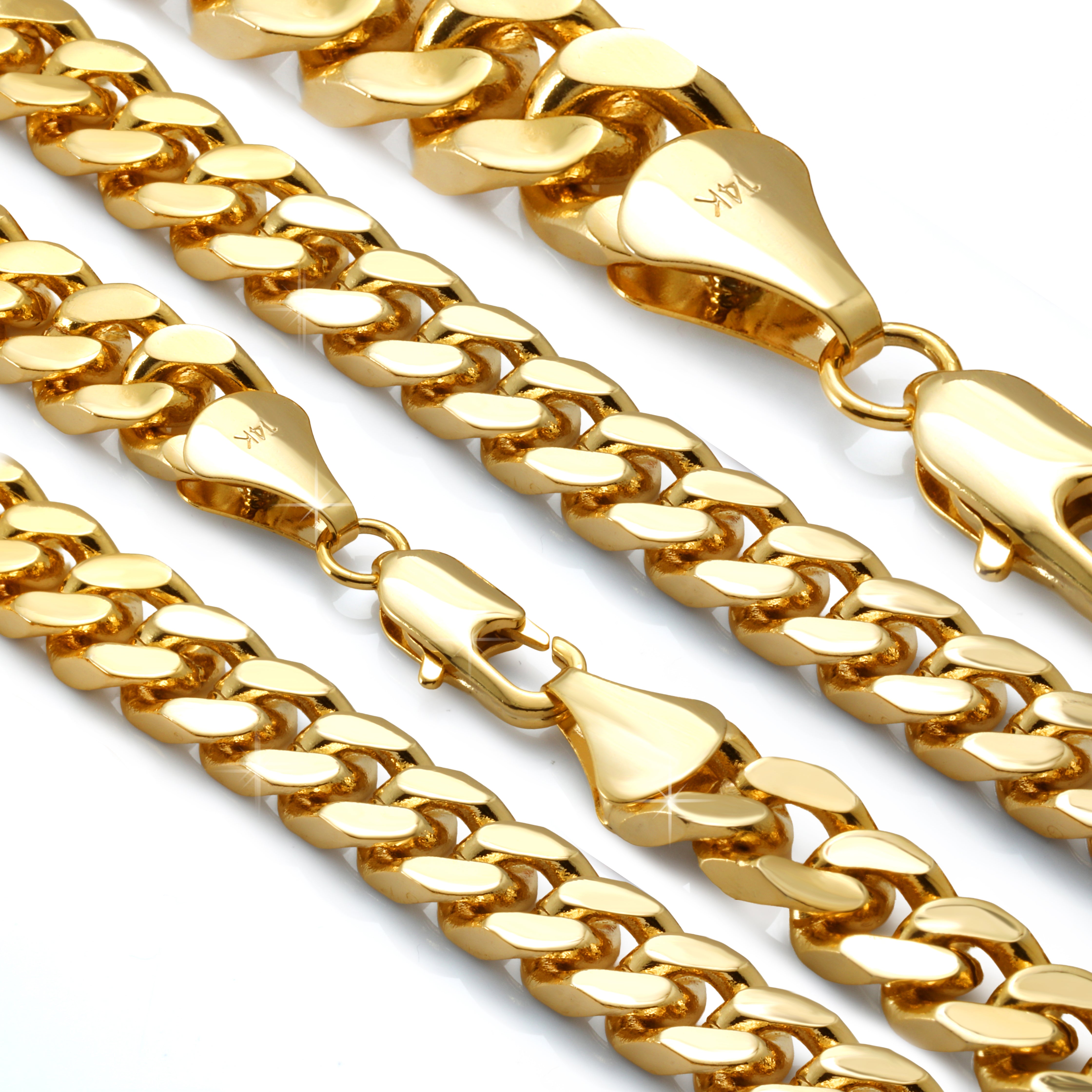 Men's Solid Curb Chain Necklace 6mm 8mm 10mm 30"
