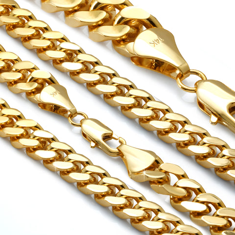 Men's Solid Curb Chain Necklace 6mm 8mm 10mm 30"