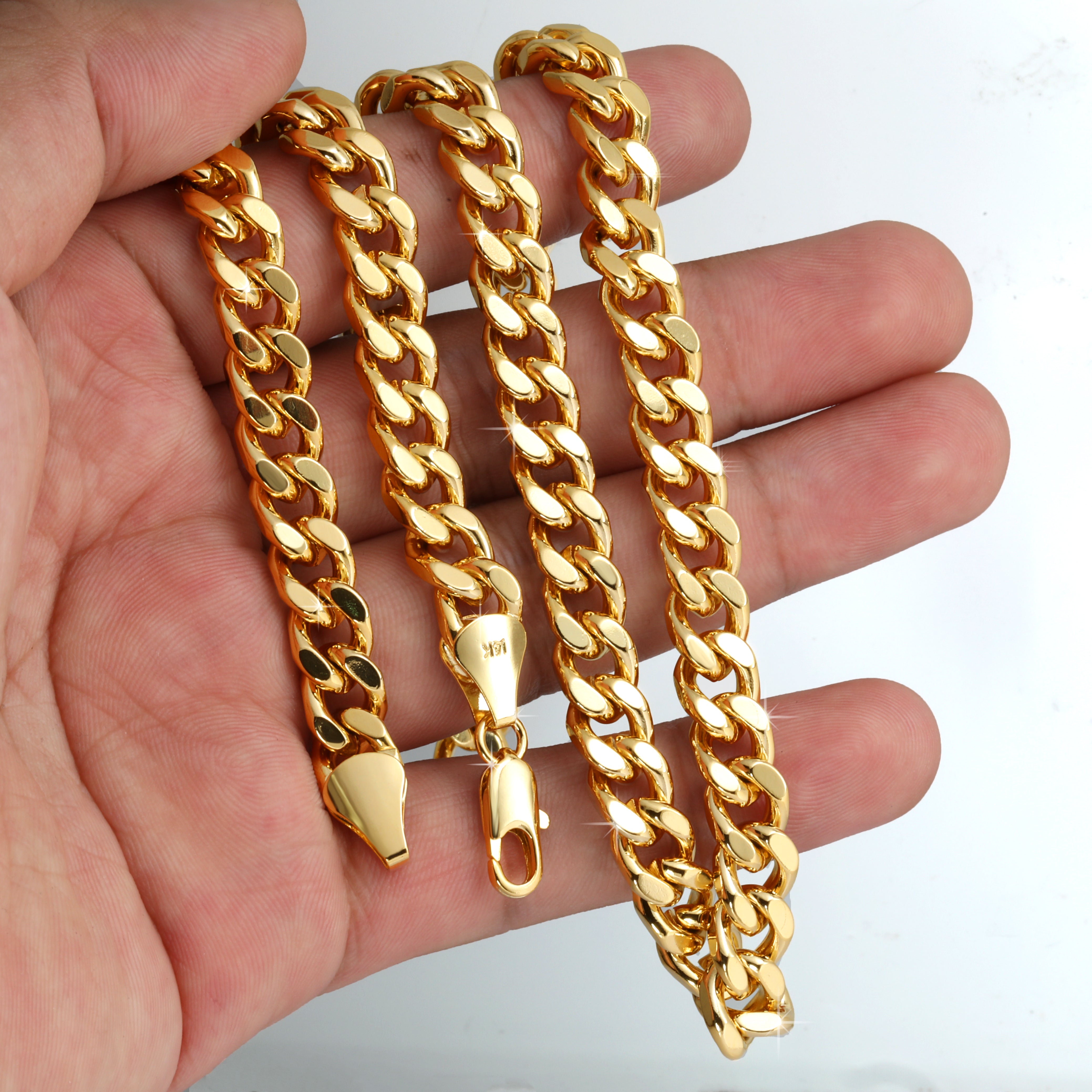 Men's Solid Curb Chain Necklace 8mm 10mm 24"