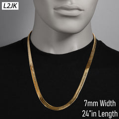 24" Herringbone Necklace 4mm-11mm