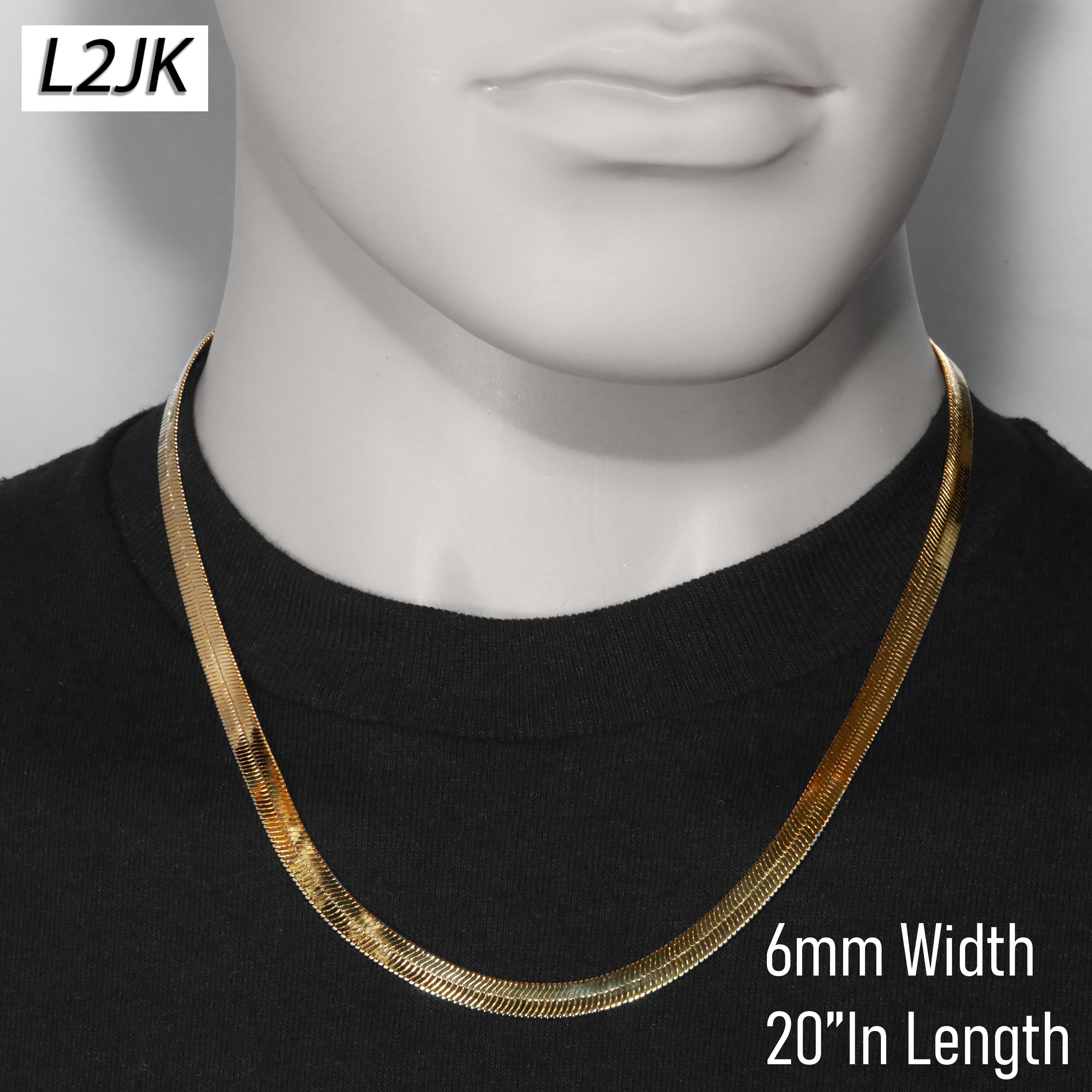 20" Herringbone Necklace 4mm-11mm (Copy)