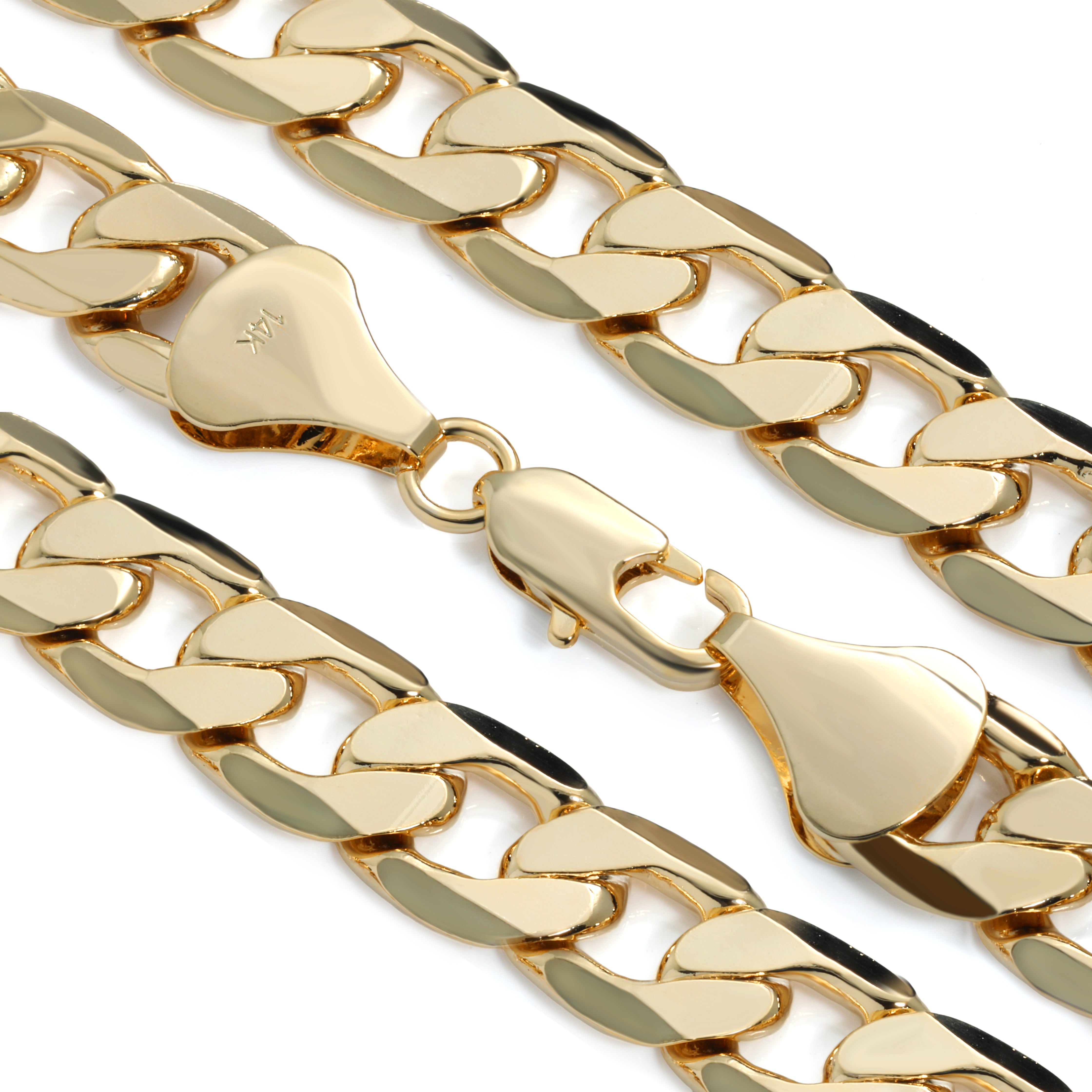 12mm 24" Flat Cuban Chain Necklace