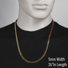 5mm 24" Flat Cuban Chain Necklace