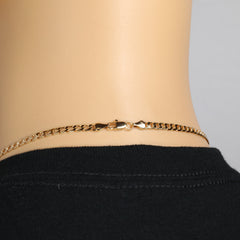 4mm 24" Flat Cuban Chain Necklace