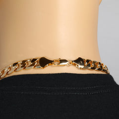 12mm 24" Flat Cuban Chain Necklace