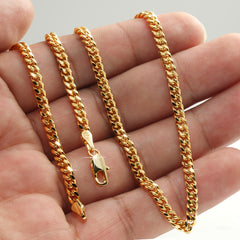 4 mm 20" 24" 30" Slim Cuban Chain Necklace