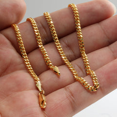 3mm 20" 24" 30" Slim Cuban Chain Necklace