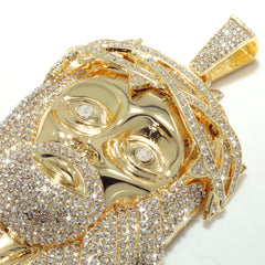 Huge Extra Large "JESUS PIECE" Fully Iced | 14k Gold Plated Necklace