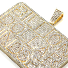 Huge Extra Large " BILLION DOLLAR BRICK" Fully Iced | 14k Gold Plated Necklace
