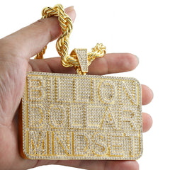 Huge Extra Large " BILLION DOLLAR BRICK" Fully Iced | 14k Gold Plated Necklace