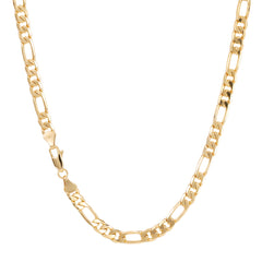Figaro Link Choker Chain 18" Inches 6mm / 14k Gold Plated