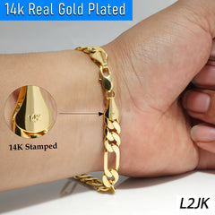 9MM / 9” Figaro Bracelet – Medium Fit-Bold, clean, and timeless