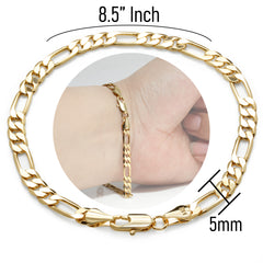 5MM / 8” Figaro Bracelet – Slim Fit, Clean Timeless Design