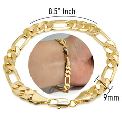 9MM / 9” Figaro Bracelet – Medium Fit-Bold, clean, and timeless