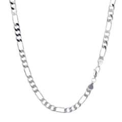 Figaro Link Choker Chain 18" Inches 6mm / 925 Silver Plated