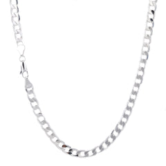 Cuban Link Choker Chain 18" Inches 7mm / 925 Silver Plated