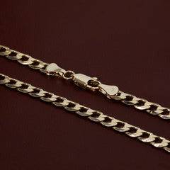 Cuban Link Choker Chain 18" Inches 5mm / 14K Gold Plated