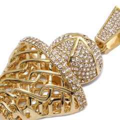 Basketball Hoop Fully Iced | 14K Rope Necklace Gold Plated 10mm