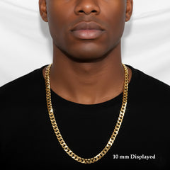 Men's Solid Concave Chain Necklace 5mm-10mm 30" IN.