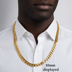 Men's Solid Concave Chain Necklace 5mm-10mm 24" IN.