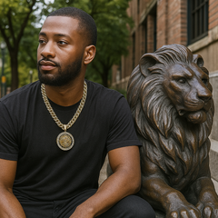 Lion Face Pendant & Iced Cuban Chain | Men's Hip Hop Jewelry 18-24"
