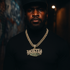 Large Jumbo Huge HUSTLA 14k Gold Plated 20" Cuban Chain Necklace