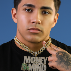 Large Jumbo Huge Money On My Mind 14k Gold Plated 20" Cuban Chain Necklace