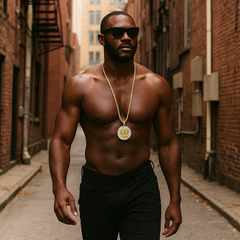 Gold 69 Necklace with Iced-Out CZ Stones & 30" Franco Chain – 14K Gold-Plated Hip Hop Pendant