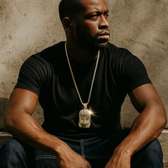Gold Jesus Necklace with Iced-Out CZ Stones & 30" Franco Chain – 14K Gold-Plated Hip Hop Pendant