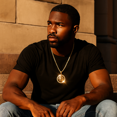 Gold Black Lion Necklace with Iced-Out CZ Stones & 30" Franco Chain – 14K Gold-Plated Hip Hop Pendant