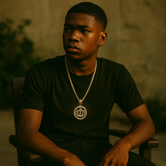Gold Black Crown Necklace with Iced-Out CZ Stones & 30" Franco Chain – 14K Gold-Plated Hip Hop Pendant