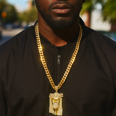 Gold Jesus Thorn Head  NECKLACE