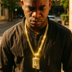 Gold Jesus Thorn Head  NECKLACE
