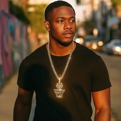 Gold Basketball Pendant Necklace – 10mm Miami Cuban Link Chain (30")