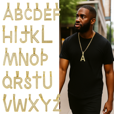 CUBAN CHAIN ALPHABET PENDANT A-Z