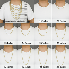Gold Rope Chain 30" China 2-9mm